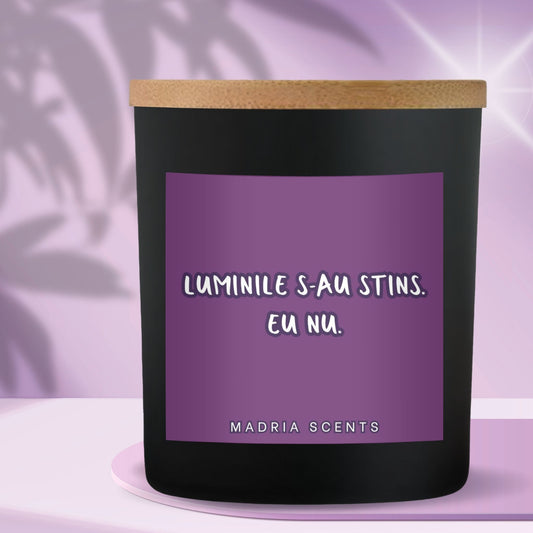 Lumanare parfumata handmade - 200ml - Luminile s-au stins - fitil din lemn - parfum personalizabil
