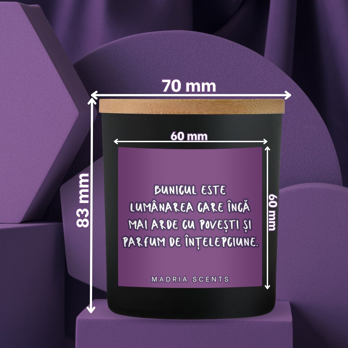 Lumanare parfumata handmade - 200ml - Povești și înțelepciune - fitil din lemn - parfum personalizabil