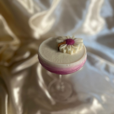 Lumânare parfumată handmade - Martini cocktail roz - Parfum de Bujori