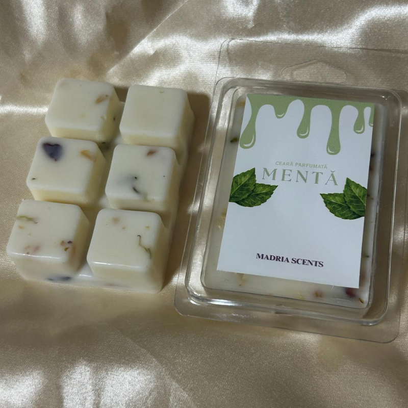 Wax melts, ceară parfumată premium MadriaScents cu parfum de mentă.