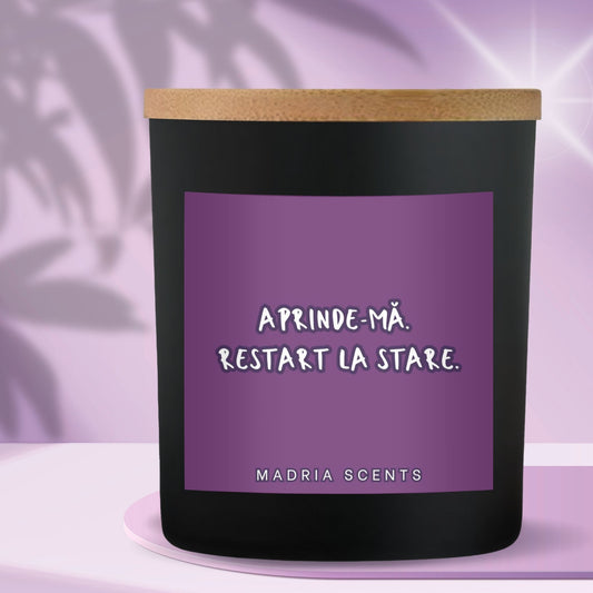 Lumanare parfumata handmade - 200ml - Restart la stare - fitil din lemn - parfum personalizabil
