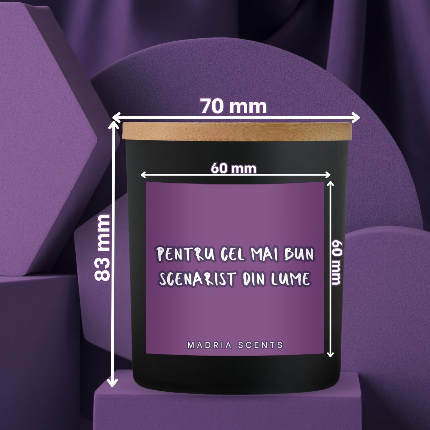 Lumanare parfumata handmade - 200ml - Pentru cel mai bun scenarist din lume - fitil din lemn - parfum personalizabil
