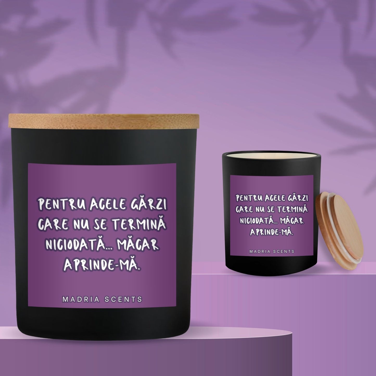 Lumânare parfumată handmade – 200ml – „Pentru acele gărzi care nu se termină niciodată” – fitil din lemn – parfum la alegere