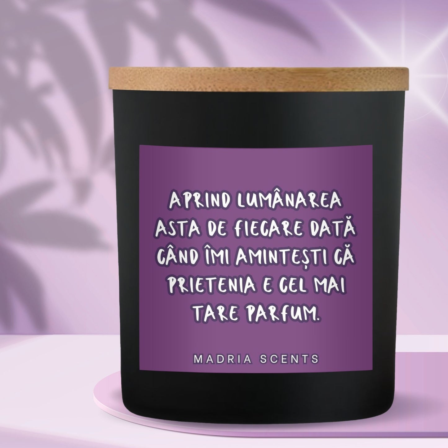 Lumanare parfumata handmade - 200ml - Prietenia e cel mai tare parfum - fitil din lemn - parfum personalizabil