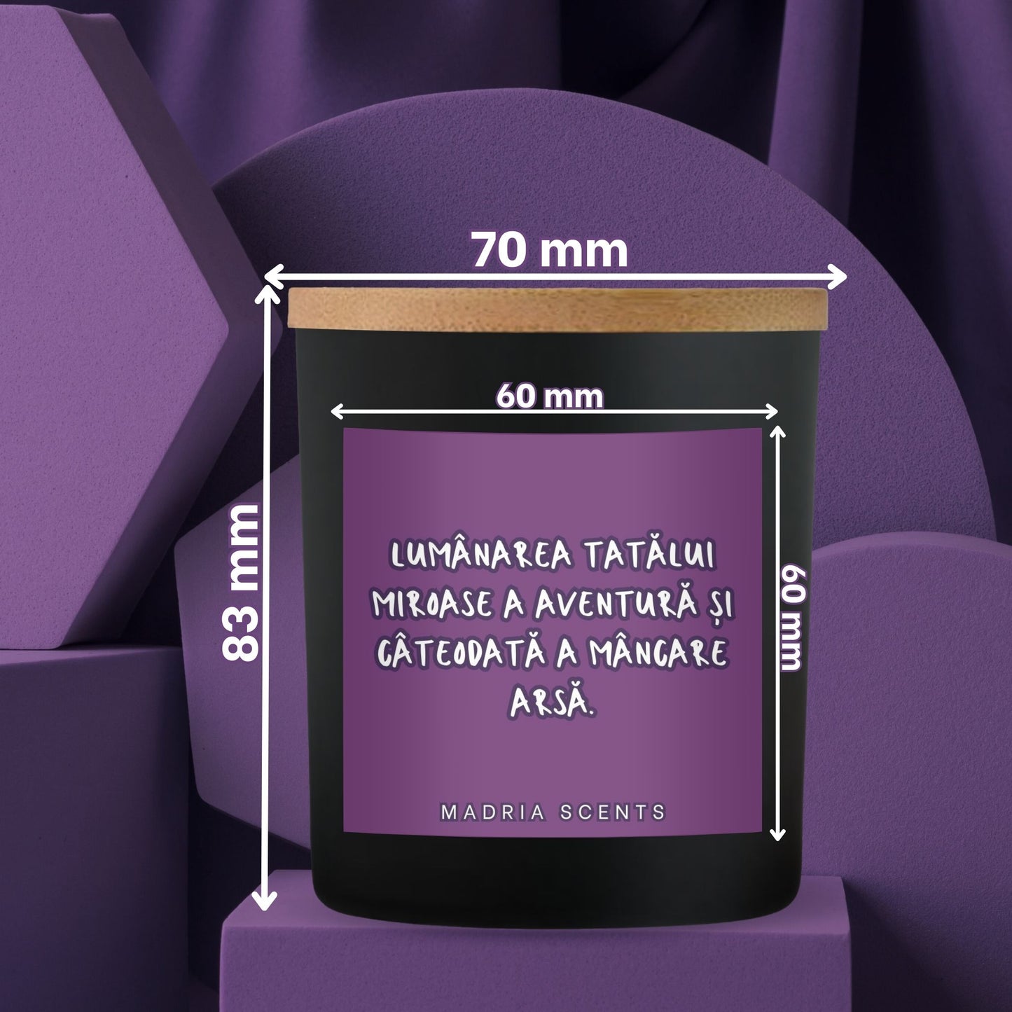 Lumanare parfumata handmade - 200ml - Tata miroase a aventura - fitil din lemn - parfum personalizabil