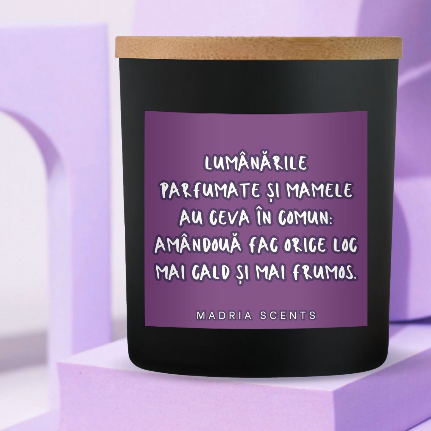 Lumanare parfumata handmade - 200ml - Mama, căldură și frumusețe - fitil din lemn - parfum personalizabil