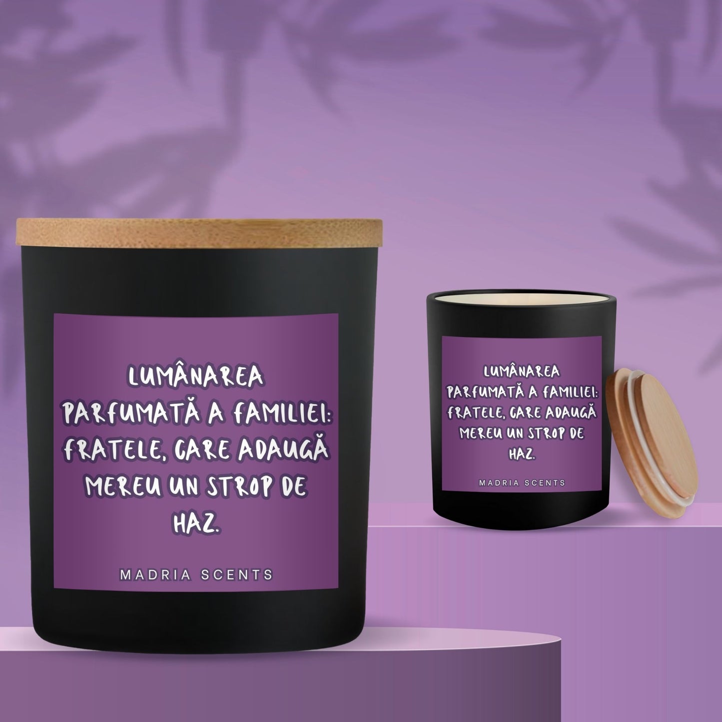 Lumanare parfumata handmade - 200ml - Fratele adaugă haz - fitil din lemn - parfum personalizabil