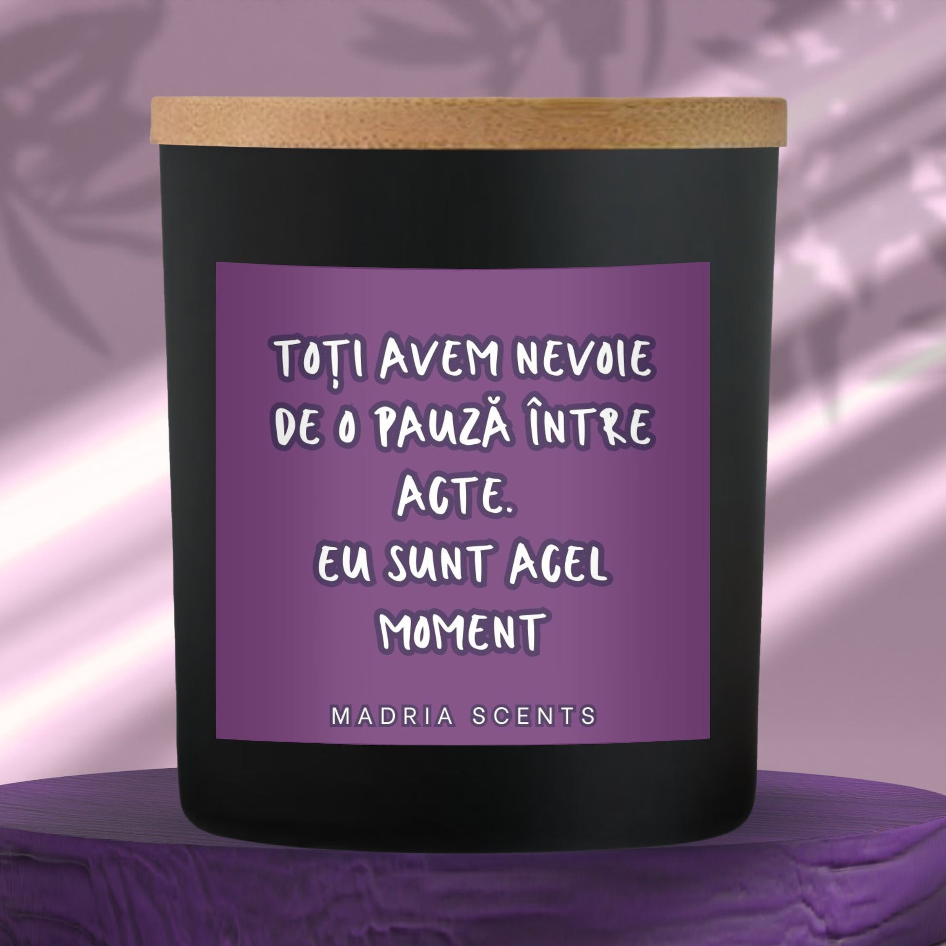 Cadou premium pentru actori – lumânare parfumată handmade 200ml, ambalaj elegant și parfum intens.